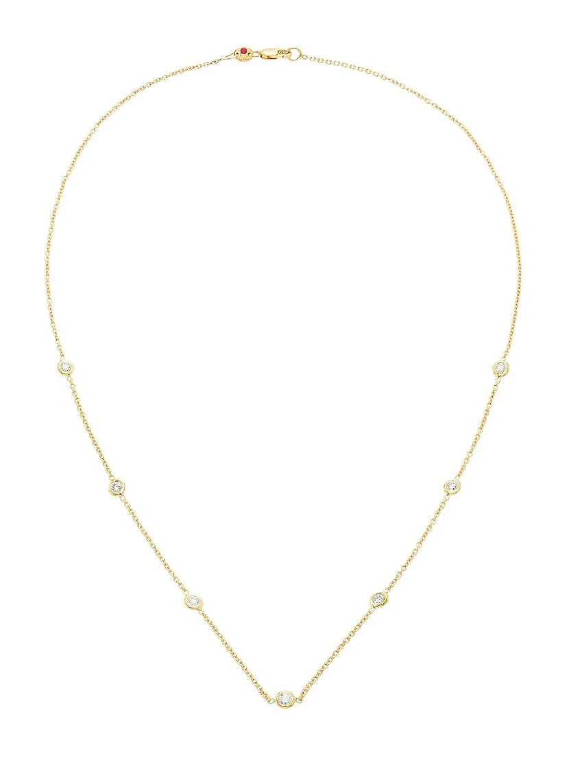 18K Yellow Gold & 0.7 TCW Diamond Station Necklace 5 18K Yellow Gold & 0.7 TCW Diamond Station Necklace - Image 3