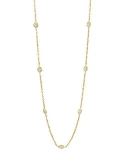 18K Yellow Gold & 0.7 TCW Diamond Station Necklace