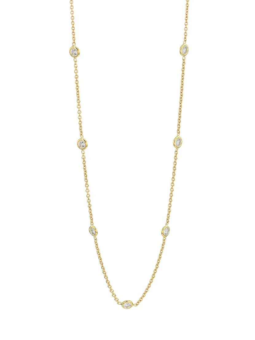 18K Yellow Gold & 0.7 TCW Diamond Station Necklace 3 18K Yellow Gold & 0.7 TCW Diamond Station Necklace