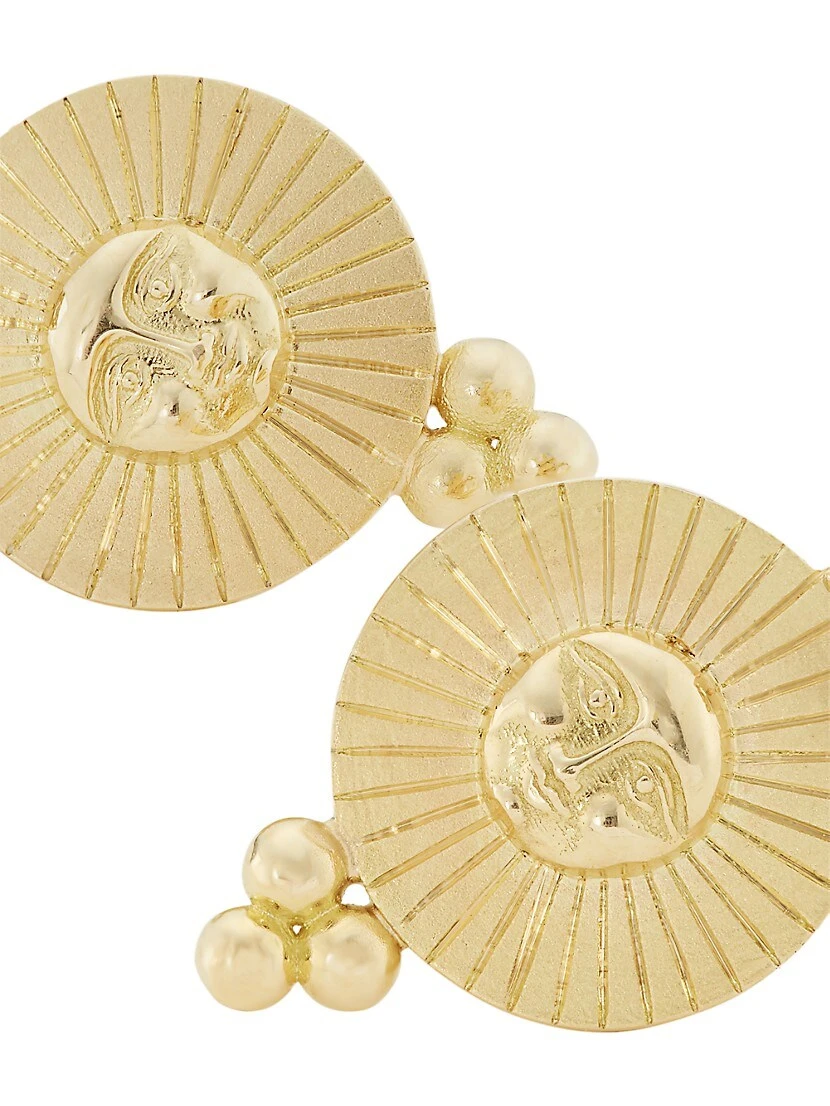 Sole 18K Yellow Gold & Diamond Drop Earrings 6 Sole 18K Yellow Gold & Diamond Drop Earrings - Image 4