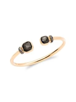 Pomellato Nudo Two-Tone 18K Gold, Obsidian & Diamond Cuff
