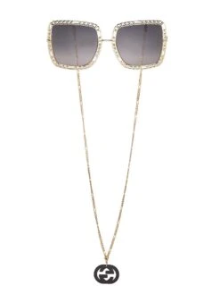 Gucci Chain 57MM Square Sunglasses