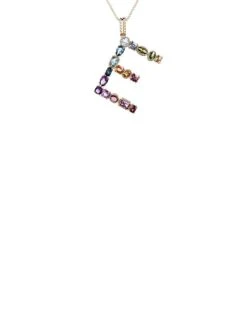 Dolce & Gabbana Rainbow Alphabet 18K Gold & Gemstone Initial E Pendant Necklace 6 Dolce & Gabbana Rainbow Alphabet 18K Gold & Gemstone Initial E Pendant Necklace -Fashion Jewelry & Accessories 0400014754169 A1