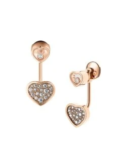 Chopard Happy Hearts 18K Rose Gold & Diamond Ear Jackets