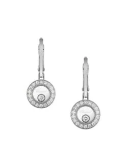 Chopard Happy Hearts 18K White Gold & Diamond Round Drop Earrings 7 Chopard Happy Hearts 18K White Gold & Diamond Round Drop Earrings -Fashion Jewelry & Accessories 0400014767462 A2