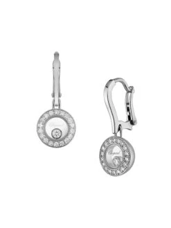 Chopard Happy Hearts 18K White Gold & Diamond Round Drop Earrings