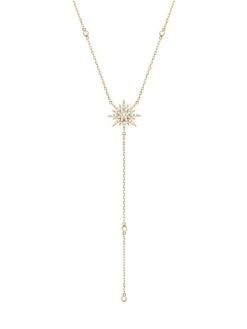 Soleil 18K Yellow Gold & Diamond Sun Y Necklace