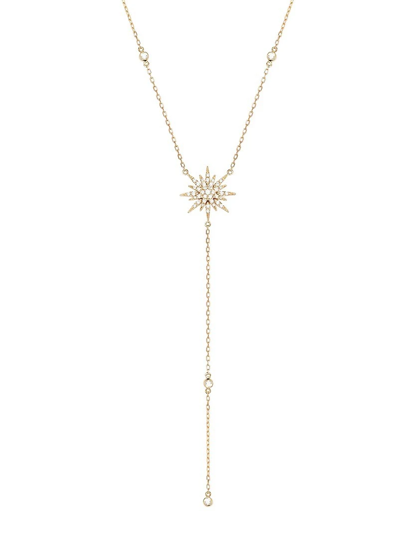 Soleil 18K Yellow Gold & Diamond Sun Y Necklace 3 Soleil 18K Yellow Gold & Diamond Sun Y Necklace