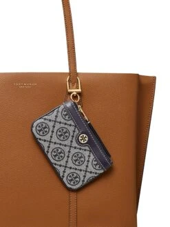Tory Burch T Monogram Jacquard Card Case 8 Tory Burch T Monogram Jacquard Card Case -Fashion Jewelry & Accessories 0400014806885 TORYNAVY A2