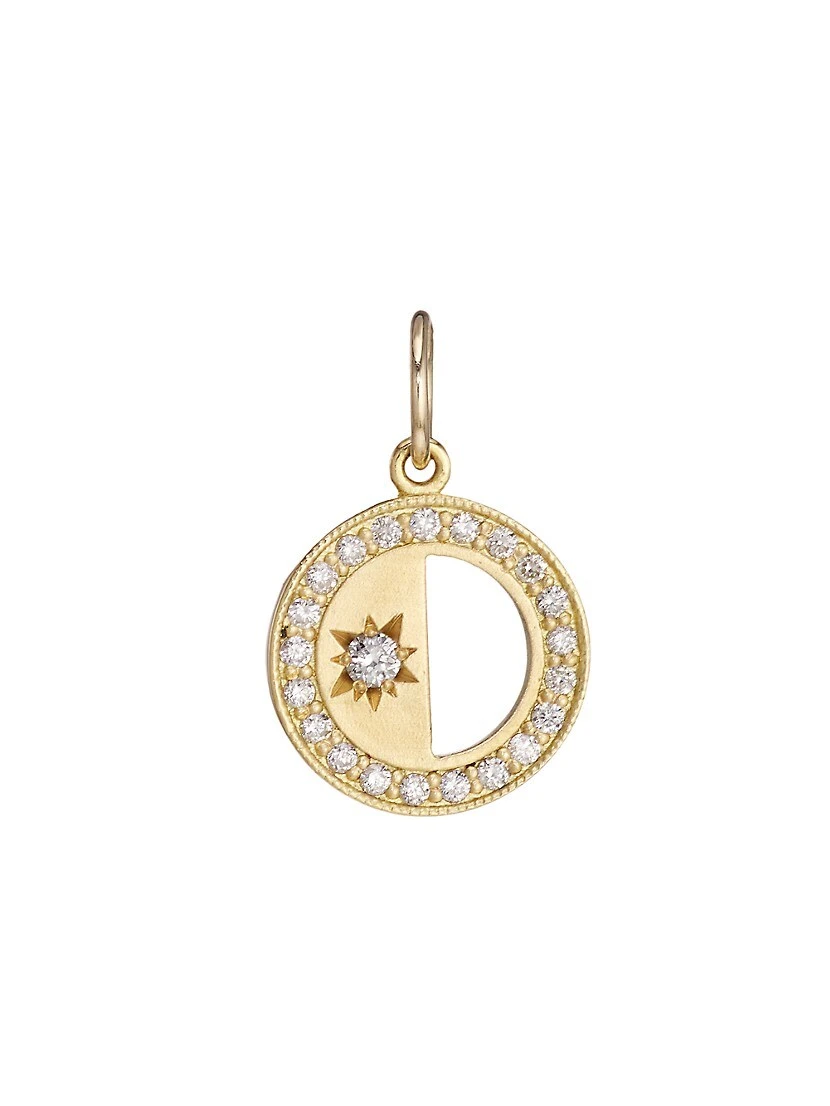 Half-Moon 18K Yellow Gold & Diamond Pendant Necklace 3 Half-Moon 18K Yellow Gold & Diamond Pendant Necklace