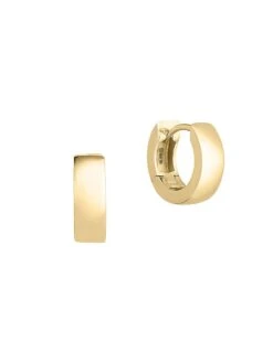 18K Yellow Gold Huggie Hoop Earrings