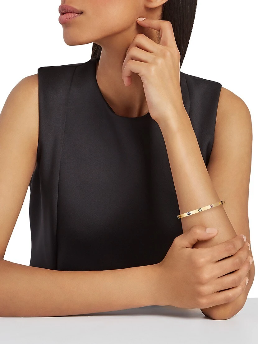 Love In Verona 18K Rose Gold, Sapphire & Diamond Bangle Bracelet 4 Love In Verona 18K Rose Gold, Sapphire & Diamond Bangle Bracelet - Image 2