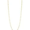 18K Yellow Gold Polished & Fluted Oval-Link Chain Necklace, 34"