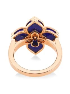 Venetian Princess 18K Rose Gold, Lapis Lazuli & Diamond Ring -Fashion Jewelry & Accessories 0400014888920 A4