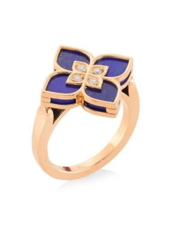 Venetian Princess 18K Rose Gold, Lapis Lazuli & Diamond Ring