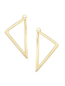 18K Yellow Gold Medium Triangular Hoop Earrings