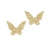 14K Yellow Gold & Diamond Butterfly Stud Earrings -Fashion Jewelry & Accessories 0400014890843 YELLOWGOLD