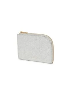 Mansur Gavriel Crackled Metallic Leather Compact Zip-Around Wallet -Fashion Jewelry & Accessories 0400014896240 A2