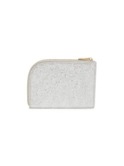 Mansur Gavriel Crackled Metallic Leather Compact Zip-Around Wallet -Fashion Jewelry & Accessories 0400014896240 A3