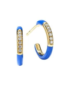 Carnevale 18K Gold, Ceramic & Diamond Huggie Hoop Earrings