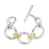 Chimera Sterling Silver & 18K Gold Classico Sculptured Large Link Toggle Bracelet -Fashion Jewelry & Accessories 0400014924355 SILVER