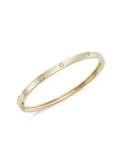 14K Yellow Gold & 0.38 TCW Diamond Bangle