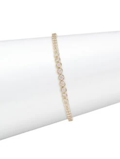 14K Yellow Gold & 1.90 TCW Diamond Station Bracelet