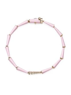 Lola 18K Pink Gold, Enamel & 0.25 TCW Diamond Bracelet