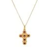 Yellow Gold & Ruby Cross Pendant Necklace -Fashion Jewelry & Accessories 0400014977657 YELLOWGOLD
