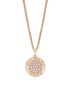 Bvlgari 18K Rose Gold, Mother-Of-Pearl & Diamond Pendant Necklace