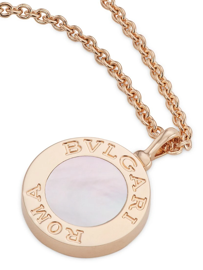 Bvlgari 18K Rose Gold, Mother-Of-Pearl & Diamond Pendant Necklace 6 Bvlgari 18K Rose Gold, Mother-Of-Pearl & Diamond Pendant Necklace - Image 4