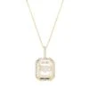 14K Yellow Gold, Crystal Quartz & Diamond Heart Pendant Necklace -Fashion Jewelry & Accessories 0400015061812 GOLD