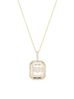 14K Yellow Gold, Crystal Quartz & Diamond Heart Pendant Necklace