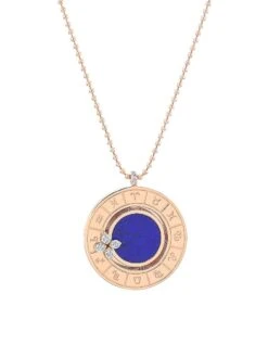 Love In Verona 18K Rose Gold & Blue Lapis Zodiac Medallion Necklace