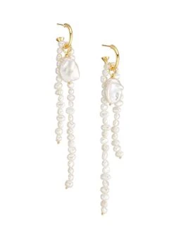 Bryn 24K Gold-Plated & Freshwater Pearl Earrings