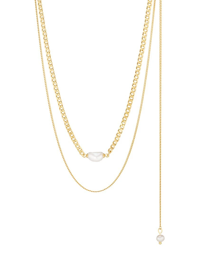 Dionne 24K Gold-Plated & Pearl Layered Necklace 3 Dionne 24K Gold-Plated & Pearl Layered Necklace