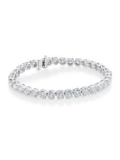 14K White Gold & 10.0 TCW Diamond Prong-Set Tennis Bracelet