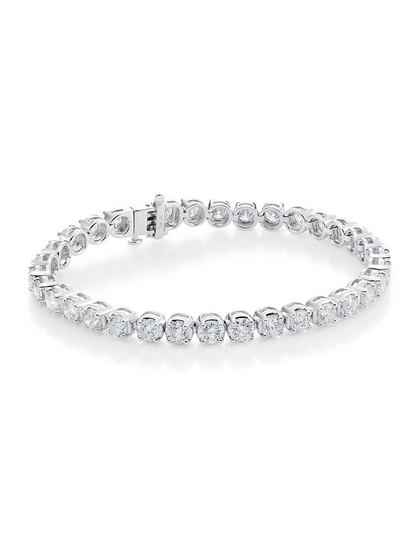 14K White Gold & 10.0 TCW Diamond Prong-Set Tennis Bracelet 3 14K White Gold & 10.0 TCW Diamond Prong-Set Tennis Bracelet
