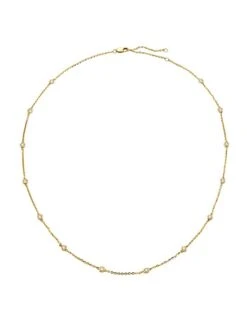 14K Gold & 0.70 TCW Diamond Station Necklace