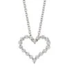 14K White Gold & 0.5 TCW Diamond Open Heart Pendant Necklace -Fashion Jewelry & Accessories 0400015135090 NOCOLOR