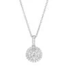 14K White Gold & 1 TCW Diamond Halo Pendant Necklace -Fashion Jewelry & Accessories 0400015135099 WHITEGOLD