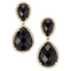 14K Yellow Gold, Onyx & Diamond Drop Earrings -Fashion Jewelry & Accessories 0400015165498 YELLOWGOLD