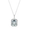 14K White Gold, 0.28 TCW Diamond & Aquamarine Pendant Necklace -Fashion Jewelry & Accessories 0400015166275 WHITEGOLD