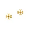 Tory Burch Roxanne Goldtone Logo Stud Earrings -Fashion Jewelry & Accessories 0400015206185 ROLLEDBRASS