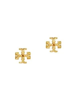 Tory Burch Roxanne Goldtone Logo Stud Earrings