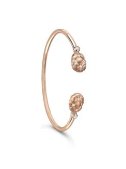 Treillage 18K Brushed Rose Gold & Diamond Open-Set Bracelet