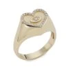 14K Gold & Diamond Heart Signet Ring 1 14K Gold & Diamond Heart Signet Ring -Fashion Jewelry & Accessories 0400015215124 NOCOLOR