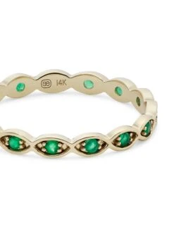 14K Yellow Gold & Emerald Eternity Band -Fashion Jewelry & Accessories 0400015215147 A2