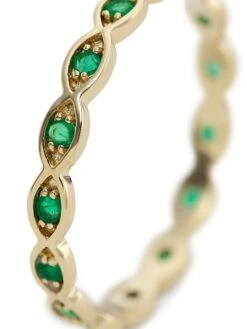 14K Yellow Gold & Emerald Eternity Band -Fashion Jewelry & Accessories 0400015215147 A3