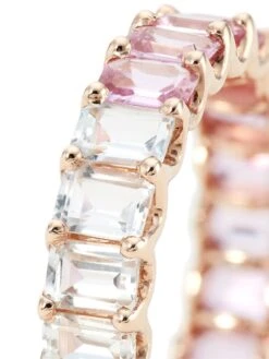 14K Rose Gold, Pink Sapphire & White Topaz Eternity Band -Fashion Jewelry & Accessories 0400015275040 A3